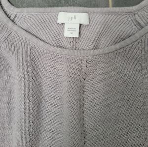 J.Jill Tunic Women's "M" Heather Gray Blouse Stretch Blend Knit Full Sleeve